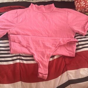 Pink Turtleneck Top and Bottom Set